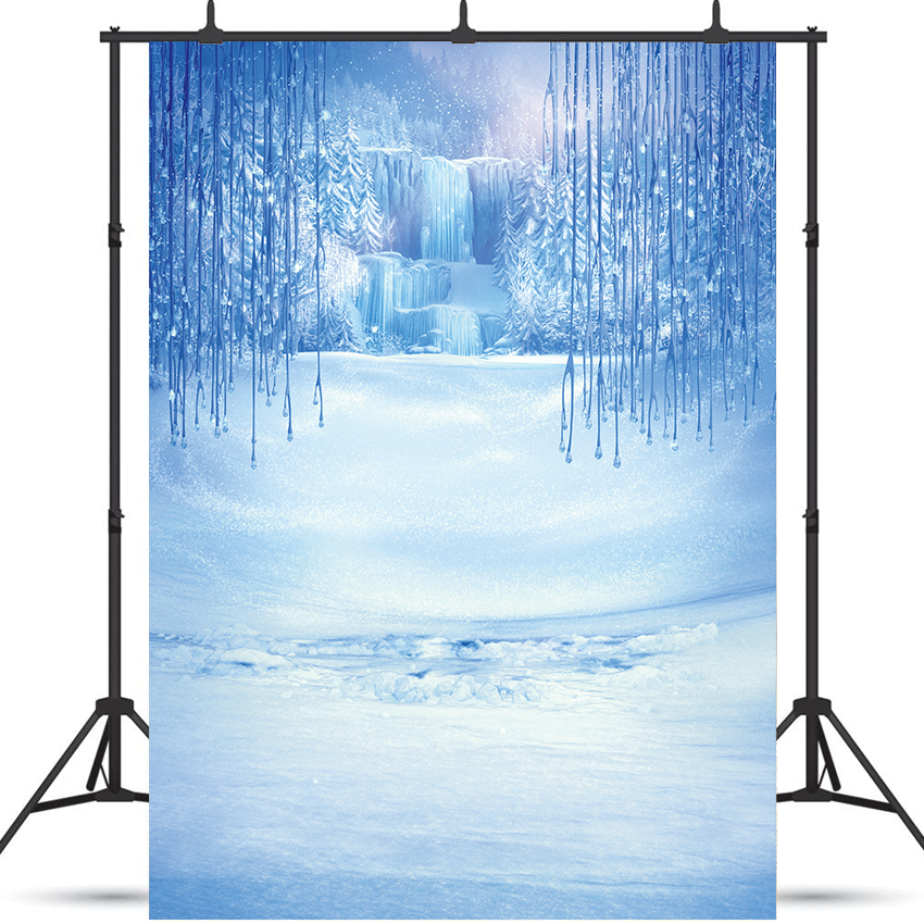 Toile de fond de pendentif en cristal glacé d'hiver pour la photographie SBH0301