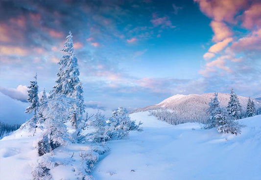 Toile de fond de photo de montagne de neige blanche pour l'hiver