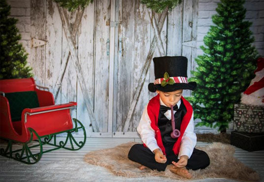 Toile de fond de Noël en brique blanche pour la photographie