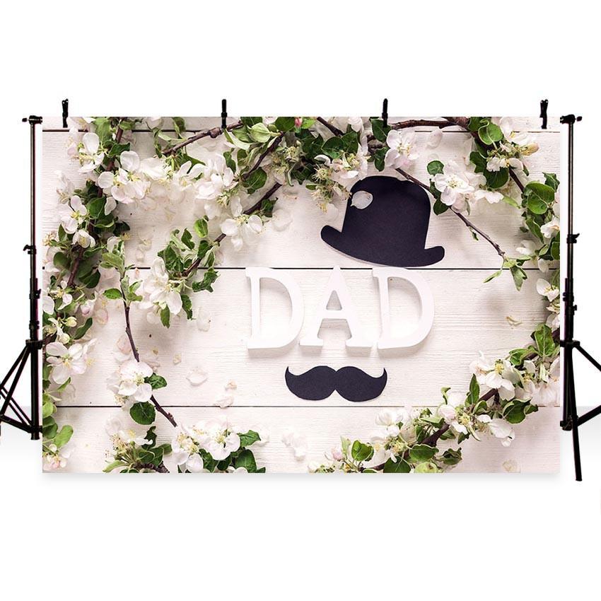 Father's Day Backdrop White Flower Decoration Photography Background