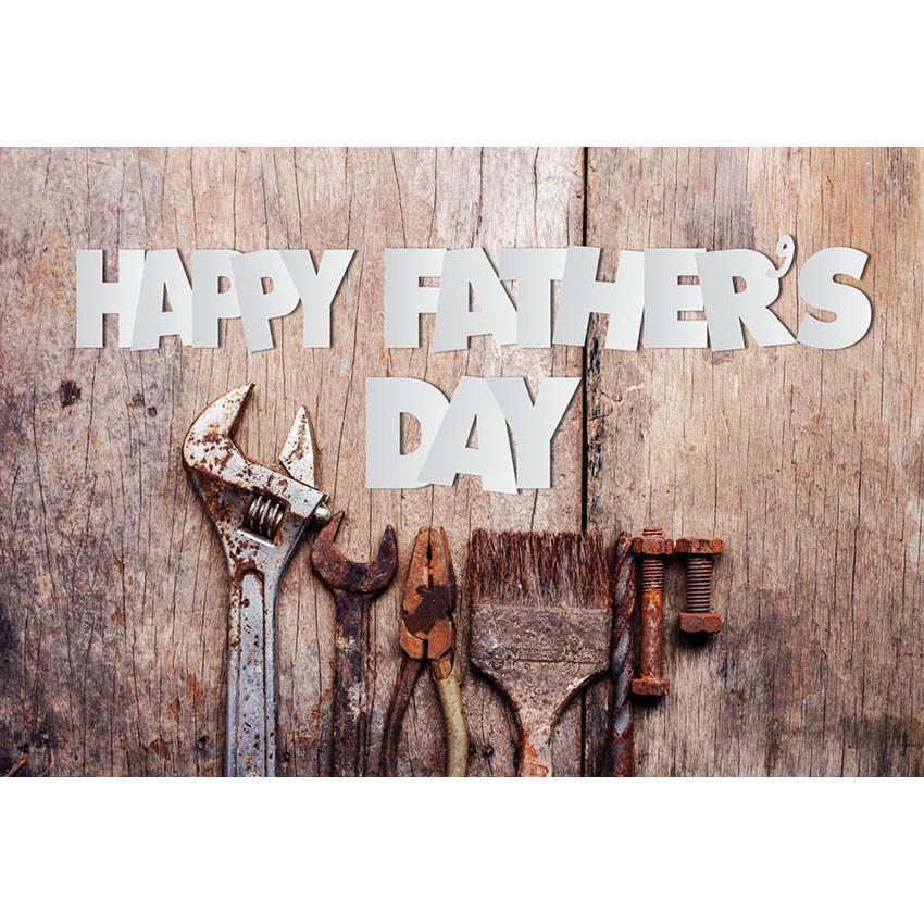 Happy Father' Day Backdrop Antique Wood Wall Photography Background