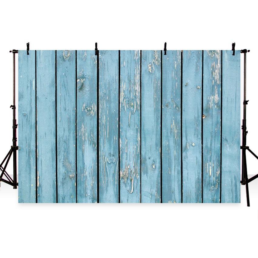 Cyan Peeling Wood Floor Backdrop For Party Photography Background