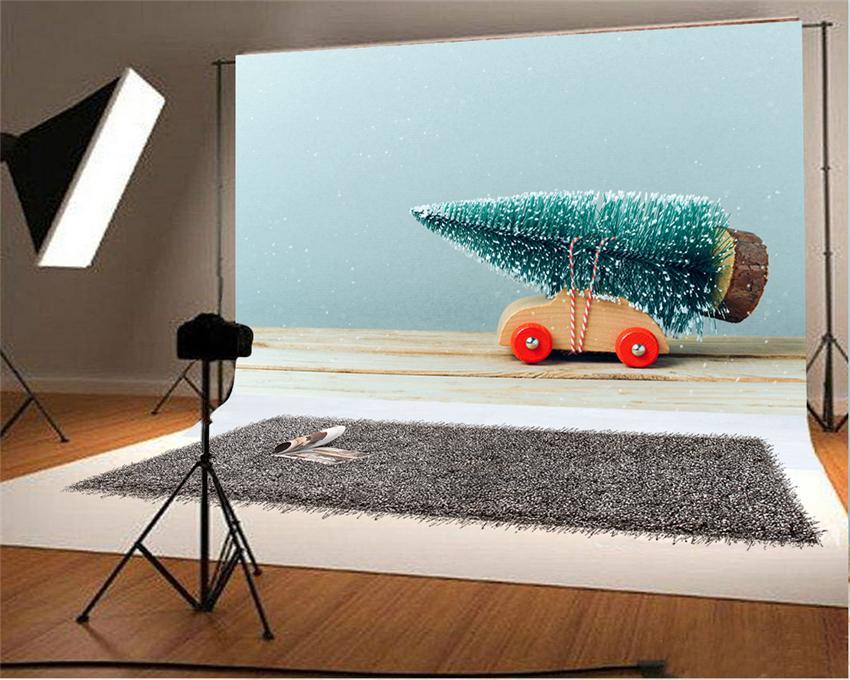 Toile de fond décors de photographie de Noël d'hiver fond de plancher en bois