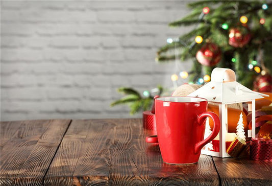 Toile de fond décors de plancher de bois de Noël pour la photographie