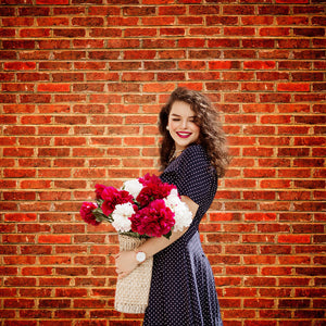 Toile de fond de mur de brique rouge foncé vintage pour le studio photo