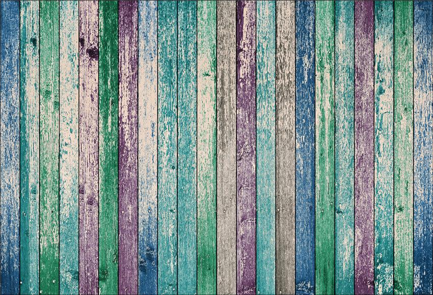 Toile de fond décors de photographie de mur en bois coloré pour la fête