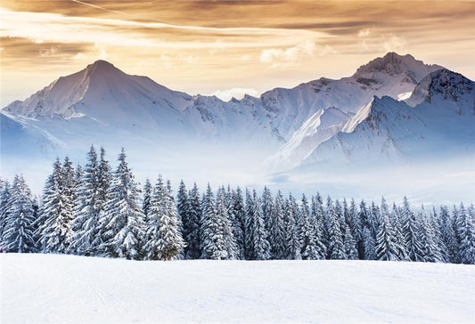 Toile de fond de photo de montagne de neige d'hiver pour la photographie