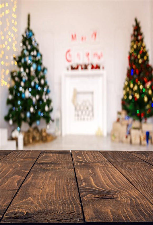 Toile de fond de plancher de bois brun de Noël