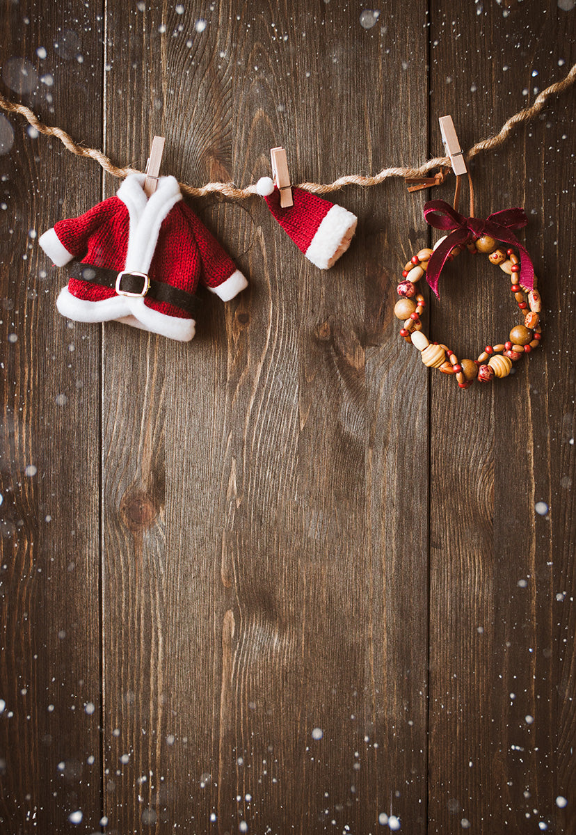 Toile de fond décors de photo de Noël de flocon de neige en bois brun