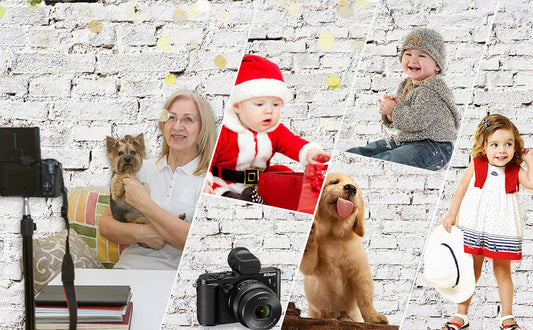 Toile de fond rétro blanc brique mur fond fête portrait vidéo tournage studio K15129