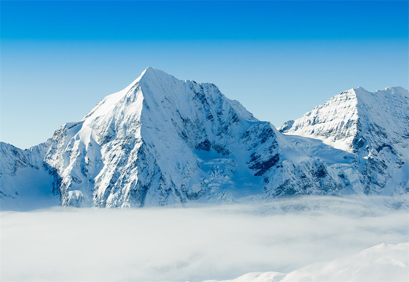 Toile de fond de photographie de montagne de neige blanche fond d'hiver