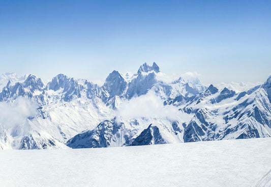 Toile de fond de photographie de montagne de neige d'hiver pour le studio