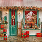 Toile de fond de joyeux Noël cadeau boutique Toile de fond décors de plancher en bois pour la photo