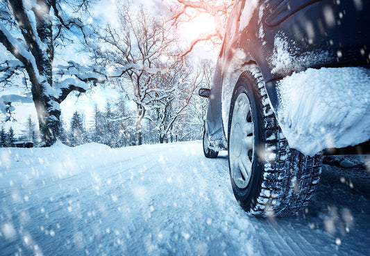 Toile de fond de voiture neige branches hiver photographie