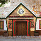 Toile de fond décors de photographie de wapiti de maison en bois de Noël