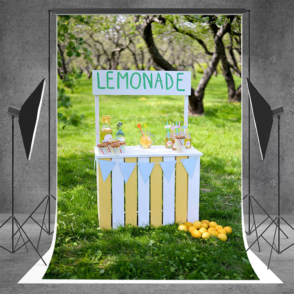 Toile de fond décors de photographie de printemps de limonade pour les photos