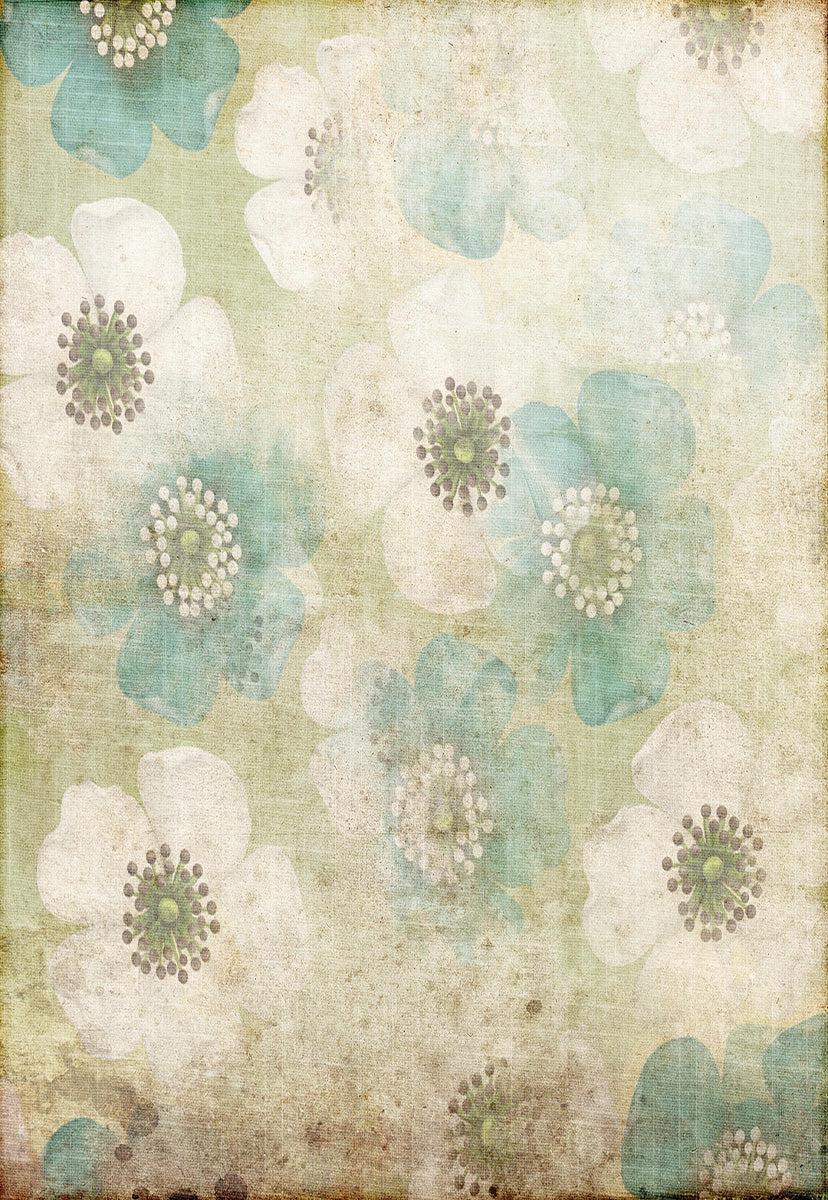 Toile de fond de fleurs blanches à la menthe décors de photographie vintage