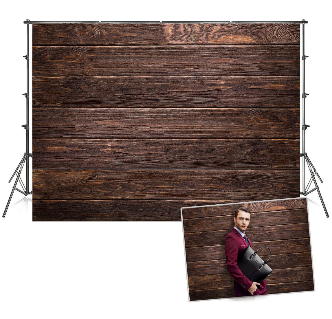 Toile de fond de mur en bois foncé pour le studio de photographie