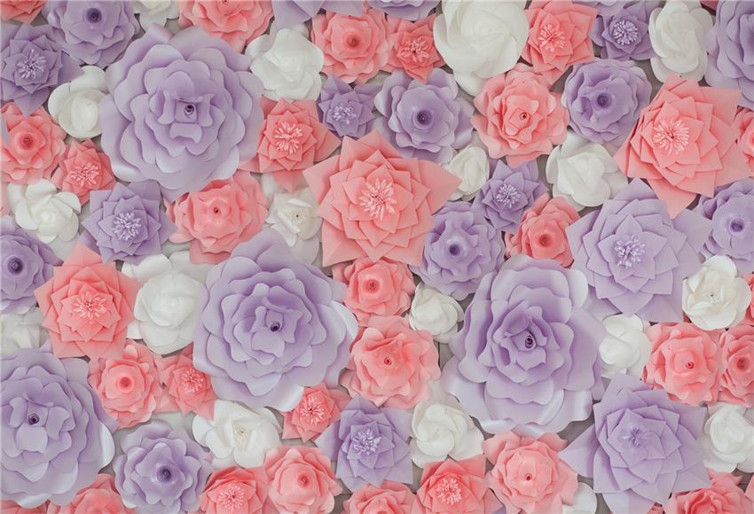 Toile de fond de fleurs 3D lavande rose pour anniversaire pour la photographie