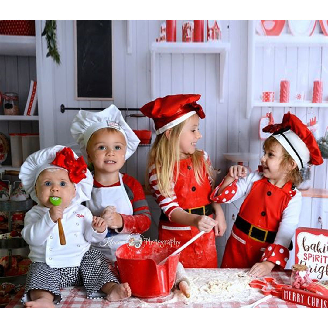 Toile de fond de photographie de Noël de cuisine en bois