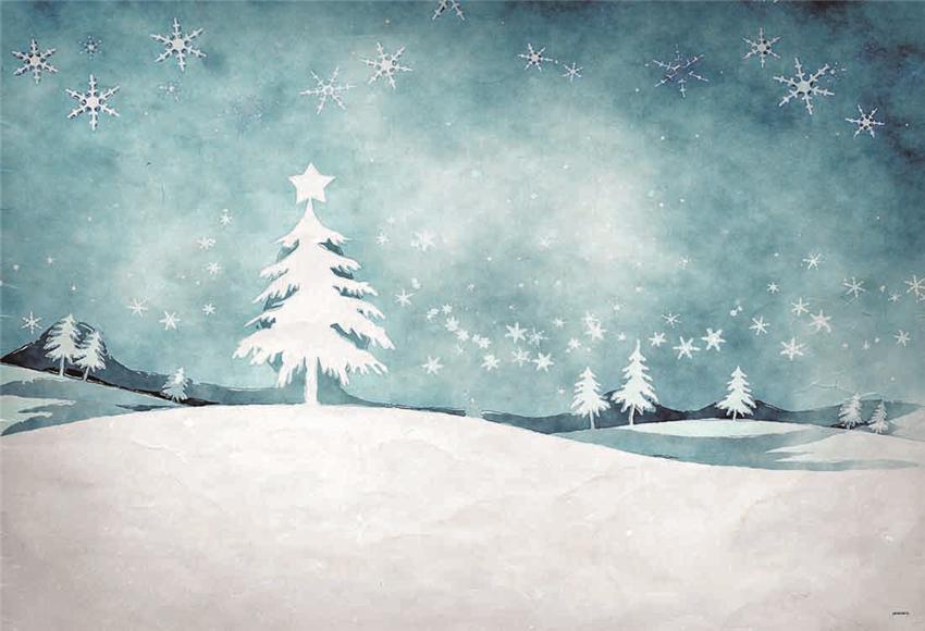 Toile de fond de Noël d'hiver de neige pour les enfants