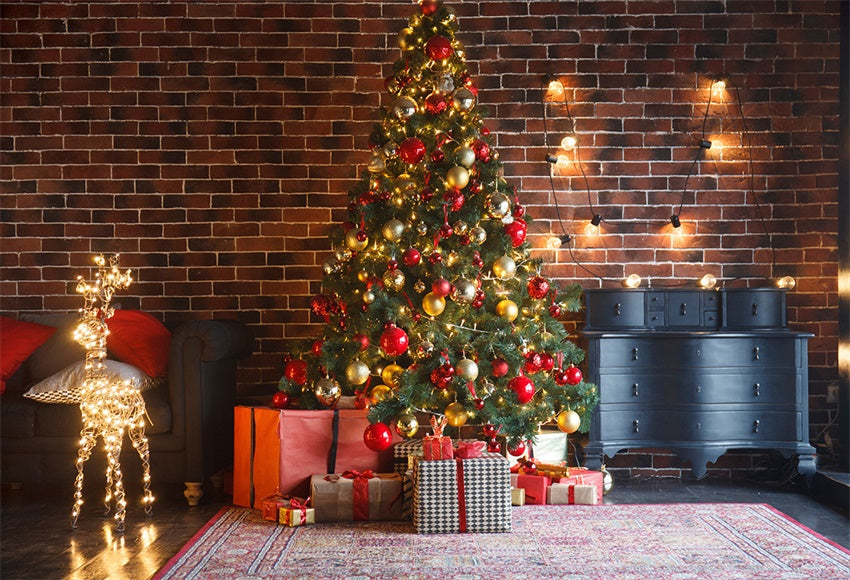 Toile de fond de Noël mur de briques sombres pour la fête