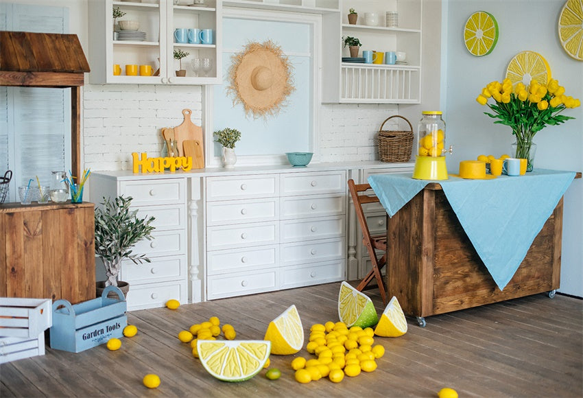 Toile de fond de cuisine de citron pour la fête