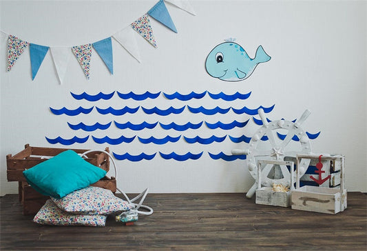 Toile de fond de nautical bébé sous-marin pour la fête