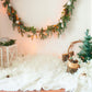 Toile de fond de photo de neige de guirlande de Noël d'hiver pour le studio