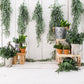 Toile de fond décors de photographie en bois blanc de jardin de printemps pour la photographie