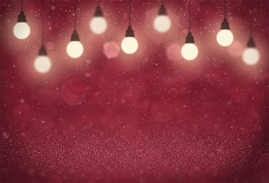 Burgundy Christmas Snowflake Lights Photography Backdrops