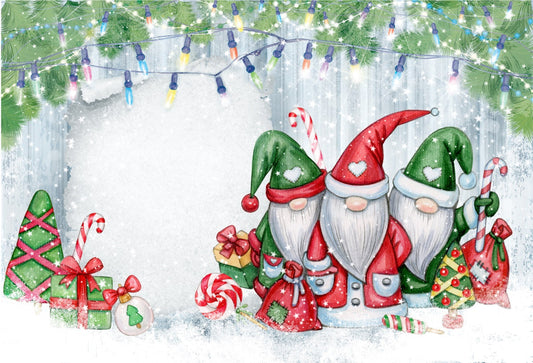 Three Santa Claus Merry Christmas Photography Backdrops