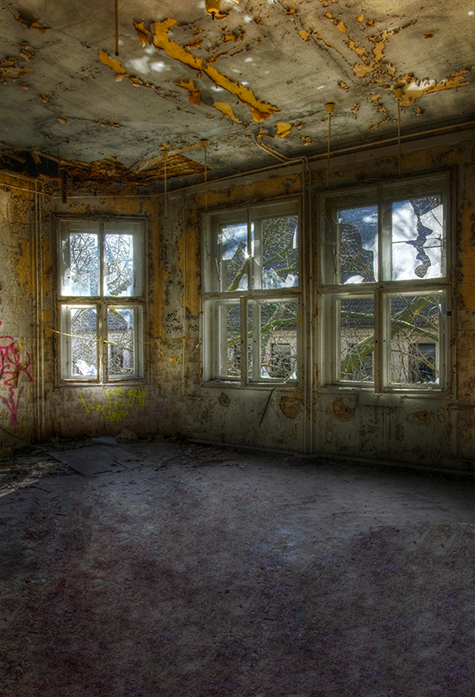 Toile de fond de salle de traitement abandonnée pour la photographie SBH0375