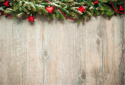 Toile de fond d'arbre de Noël de mur en bois