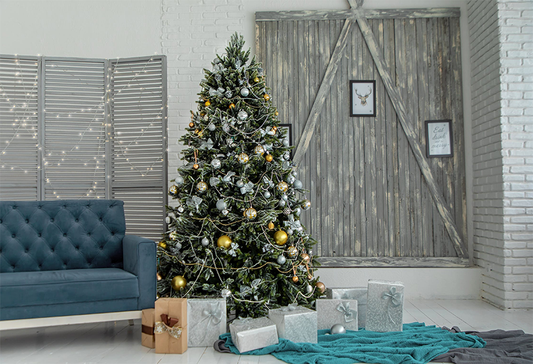 Toile de fond de Noël intérieure en bois pour le studio de photographie