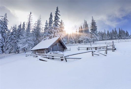 Toile de fond de neige sur le terrain de ski pour Noël